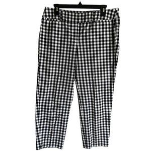 ANN‎ TAYLOR Factory Signature Black & White Gingham Ladies Capri Trousers, 10